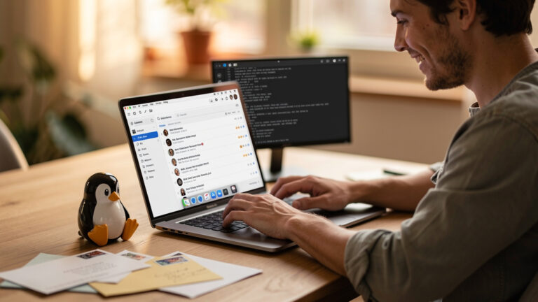 Featured image for basecamp/omarchy – Beautiful, Modern & Opinionated Linux. Style: bright_lifestyle.