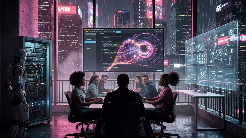 Featured image for Cloudflare Tunnels gave my home lab a public URL without opening a single port. Style: cyberpunk.