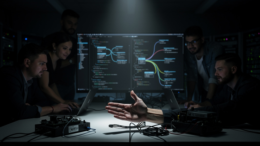 Featured image for Open Source Program Office. Style: dark_moody.