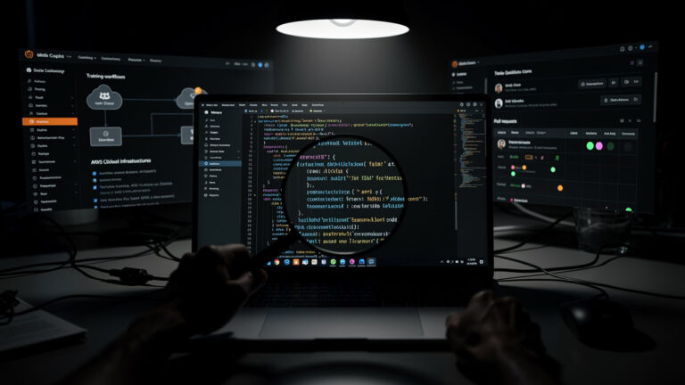 Featured image for GitHub Copilot Dev Days: Learn AI-Assisted Coding In Person. Style: dark_moody.