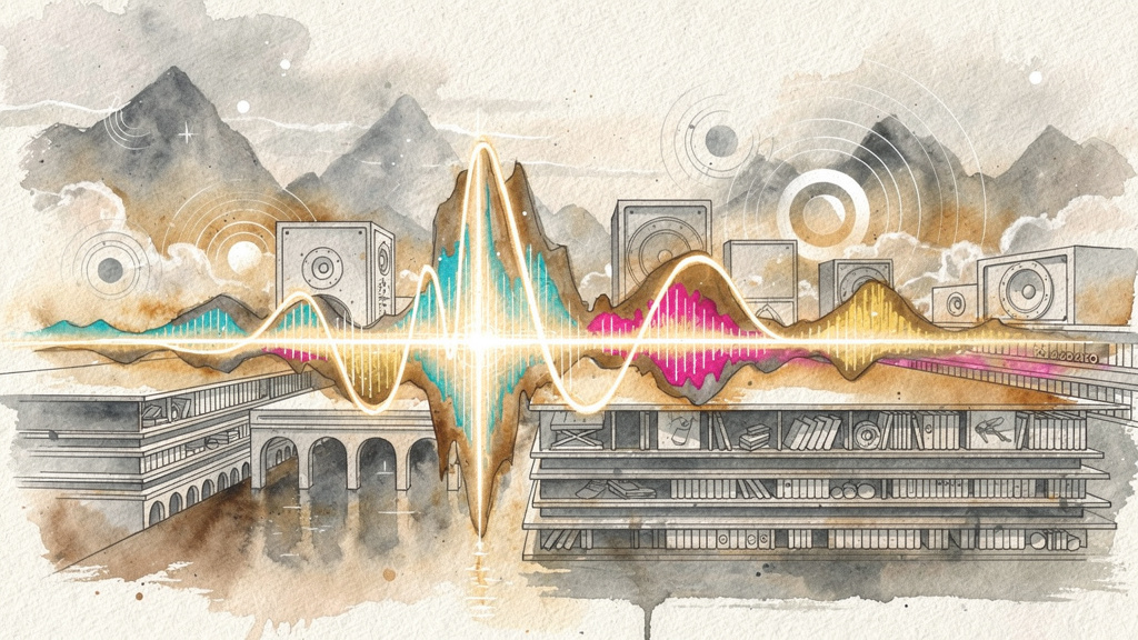 Featured image for Sonorium – A New Way to Discover Music. Style: watercolor.