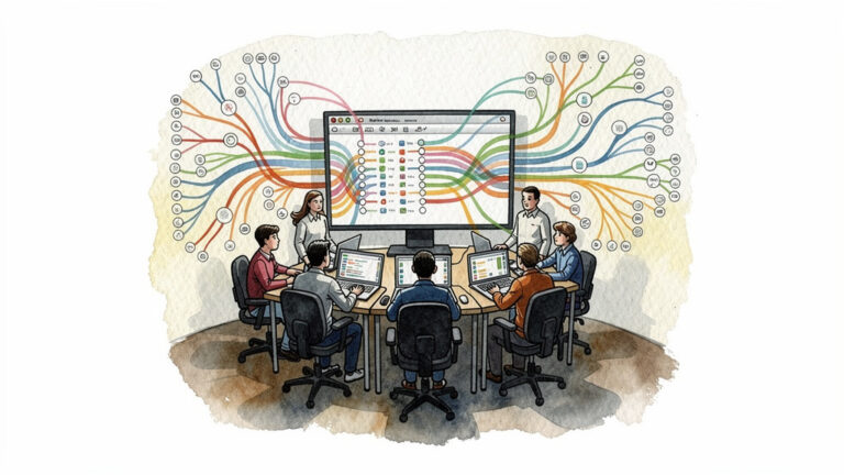 Featured image for GitMenuBar: Your Git Commands, Right Where You Need Them. Style: watercolor.