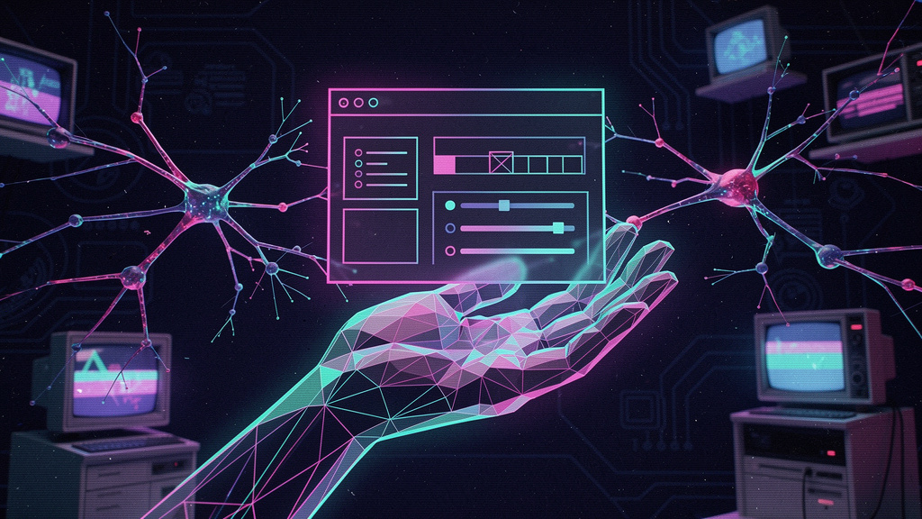 Featured image for FF Designer: AI-Powered UI Design That You Can Actually Edit. Style: analog_retro.