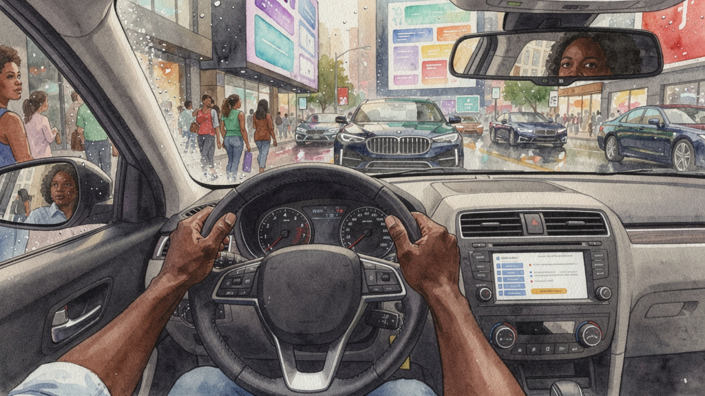 Featured image for Why Your Next Car Should Not Be a $92K Tech Bloat Machine. Style: watercolor.