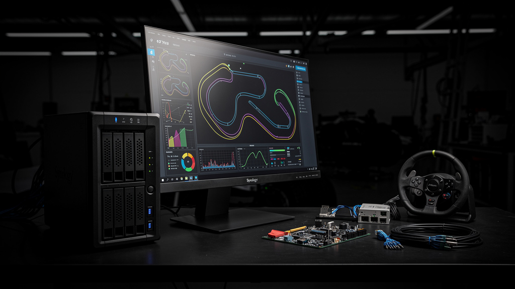 Featured image for Stop Watching F1 Races Blind: Build Your Own Telemetry Dashboard on a Synology NAS. Style: dark_moody.