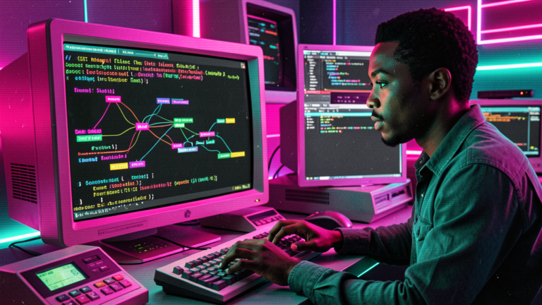 Featured image for Git's Magic Files: The Hidden Configuration That Travels With Your Code. Style: analog_retro.