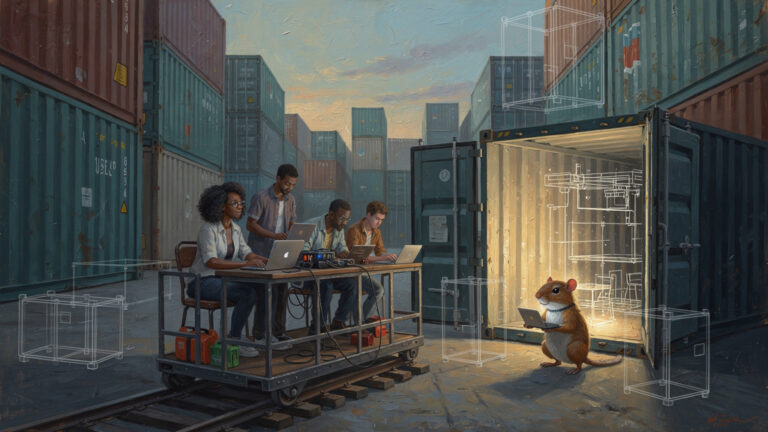 Featured image for I Built a Container From Scratch in Go—And It Actually Works. Style: editorial_painting.
