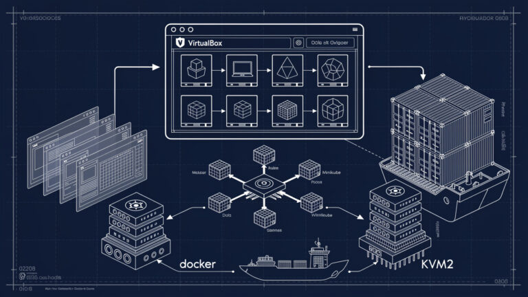 Featured image for I Switched Minikube From Docker to KVM2—Here's What Happened. Style: blueprint.