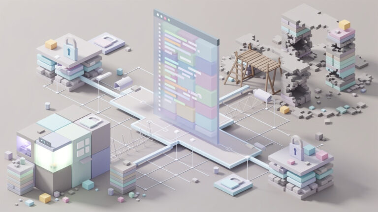 Featured image for The Open Source Struggle Is Different Outside the Western Bubble. Style: isometric.