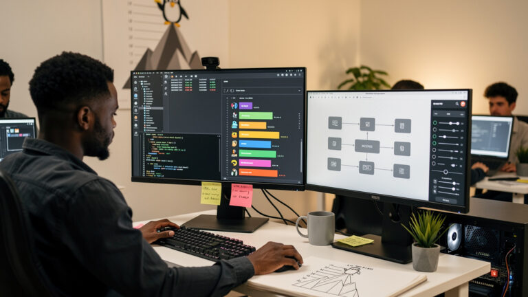 Featured image for 11 Top Linux Distributions for Beginners in 2026. Style: concrete_people_editorial_general_article_workflow.
