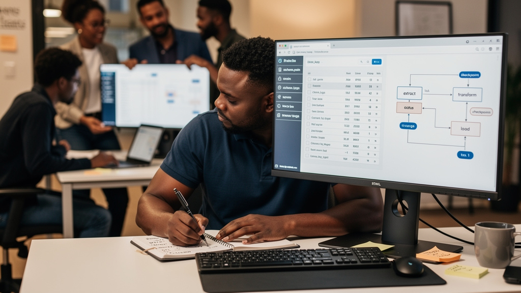 Featured image for Building Python Skills for the Job Market. Style: concrete_people_editorial_database_workflow.