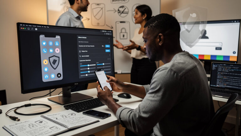 Featured image for Banking Apps, No Google, and a Locked Bootloader: How iodé Makes Privacy Android Work for Everyone. Style: concrete_people_editorial_general_article_workflow.