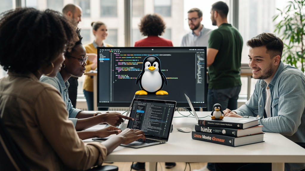Featured image for 15 Professional Linux Books for Under $25. Style: photorealistic.