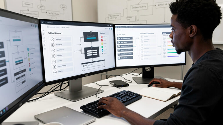 Featured image for Nine Rust publishing tools matched to the work they fit. Style: topic-grounded-v5-people-first-logo-safe_featured_database_workflow.