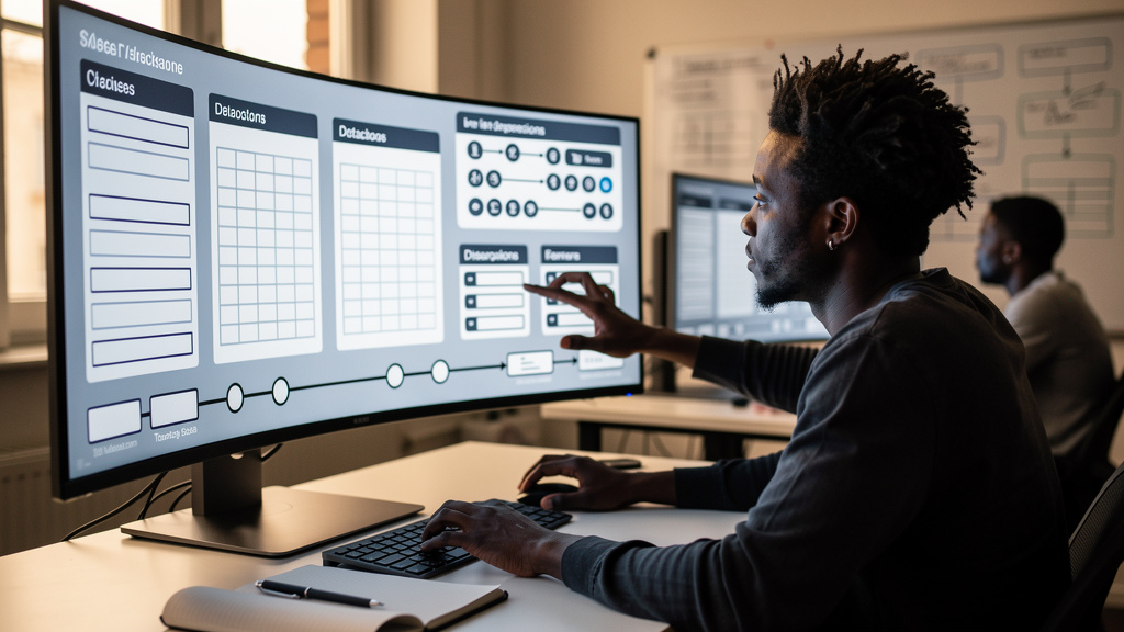Featured image for Four Scheme tools for building small static websites. Style: topic-grounded-v5-people-first-logo-safe_featured_database_workflow.