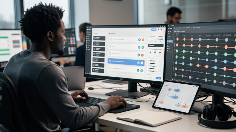 Featured image for Stop adding AI tooling and learn the agent loop instead. Style: topic-grounded-v5-people-first-logo-safe_featured_ai_agent_workflow.