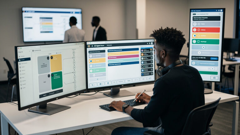 Featured image for GitHub lawyers taught themselves to ship code without an engineer seat. Style: topic-grounded-v5-people-first-logo-safe_featured_ai_agent_workflow.