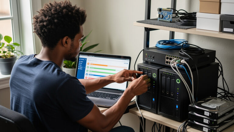 Featured image for Replace your YouTube feed with a NAS-based inbox that ignores you less. Style: topic-grounded-v5-people-first-logo-safe_featured_infrastructure_workflow.
