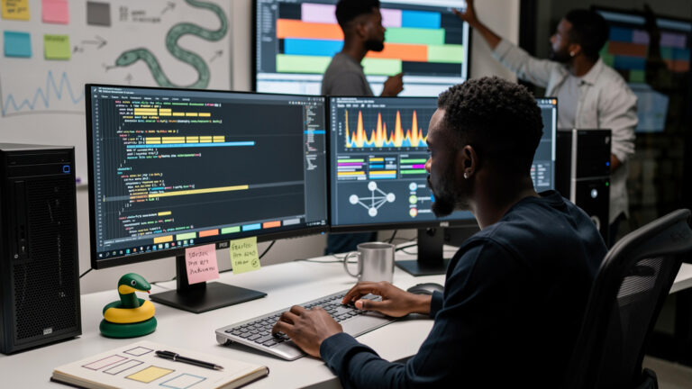 Featured image for Scientific codebases stall when nobody on the team profiles Python. Style: topic-grounded-v5-people-first-logo-safe_featured_general_article_workflow.