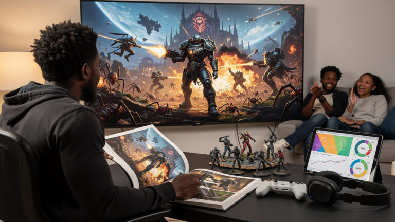 Featured image for helldivers 2 lands on ps plus with a warhammer 40k twist. Style: topic-grounded-v5-people-first-logo-safe_featured_general_article_workflow.