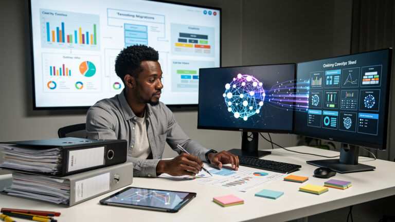 Featured image for AI helps legacy migrations when analysis comes before transformation. Style: topic-grounded-v5-people-first-logo-safe_featured_general_article_workflow.