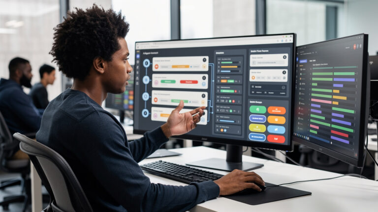 Featured image for Coding agents raised the bar on real software engineering skills. Style: topic-grounded-v5-people-first-logo-safe_featured_ai_agent_workflow.
