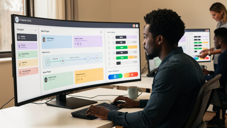 Featured image for How the copilot my work pane replaces your morning guesswork. Style: topic-grounded-v5-people-first-logo-safe_featured_ai_agent_workflow.