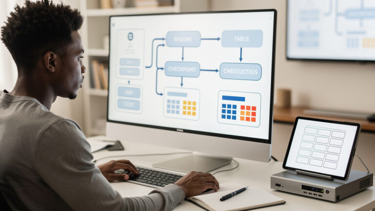 Featured image for The DNS record types that actually matter when you run a domain. Style: topic-grounded-v5-people-first-logo-safe_featured_database_workflow.