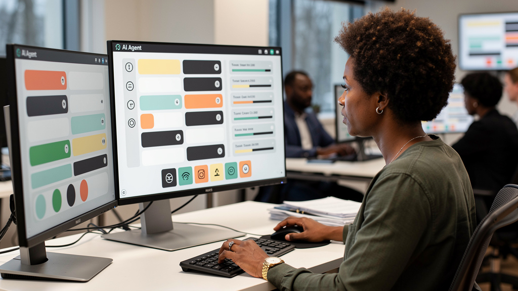 Featured image for AEO tooling is mostly noise until you measure referral traffic. Style: topic-grounded-v5-people-first-logo-safe_featured_ai_agent_workflow.