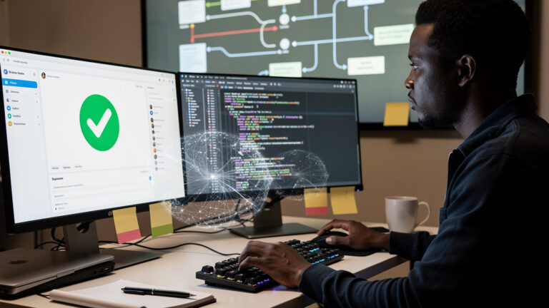 Featured image for AI code that passes review but quietly rewires your codebase. Style: topic-grounded-v5-people-first-logo-safe_featured_general_article_workflow.