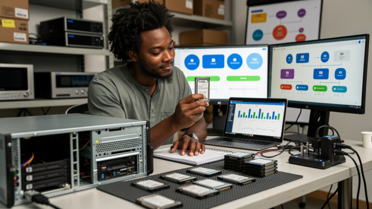 Featured image for Buying used enterprise SSDs: what to check before you pay. Style: topic-grounded-v5-people-first-logo-safe_featured_general_article_workflow.