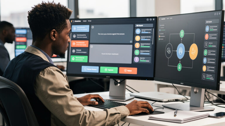 Featured image for try nixos declaratively without writing your own flake. Style: topic-grounded-v5-people-first-logo-safe_featured_ai_agent_workflow.