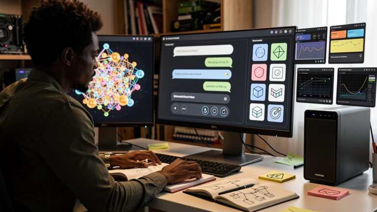 Featured image for Unsloth Desktop ended my four-app local AI rotation. Style: topic-grounded-v5-people-first-logo-safe_featured_general_article_workflow.