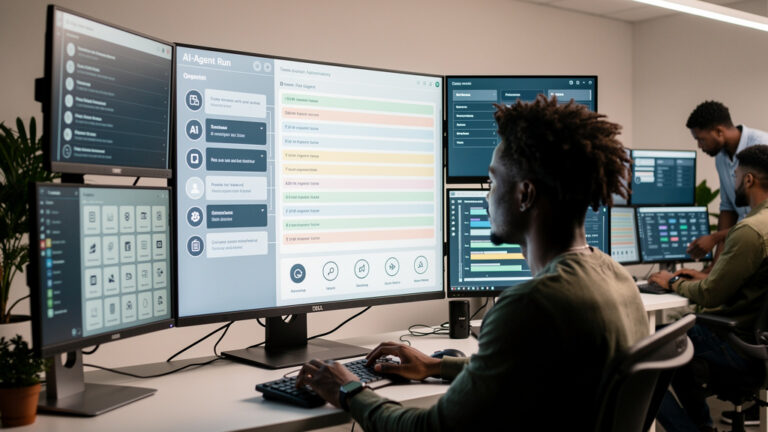 Featured image for When letting an LLM agent run your build is the threat model. Style: topic-grounded-v5-people-first-logo-safe_featured_ai_agent_workflow.