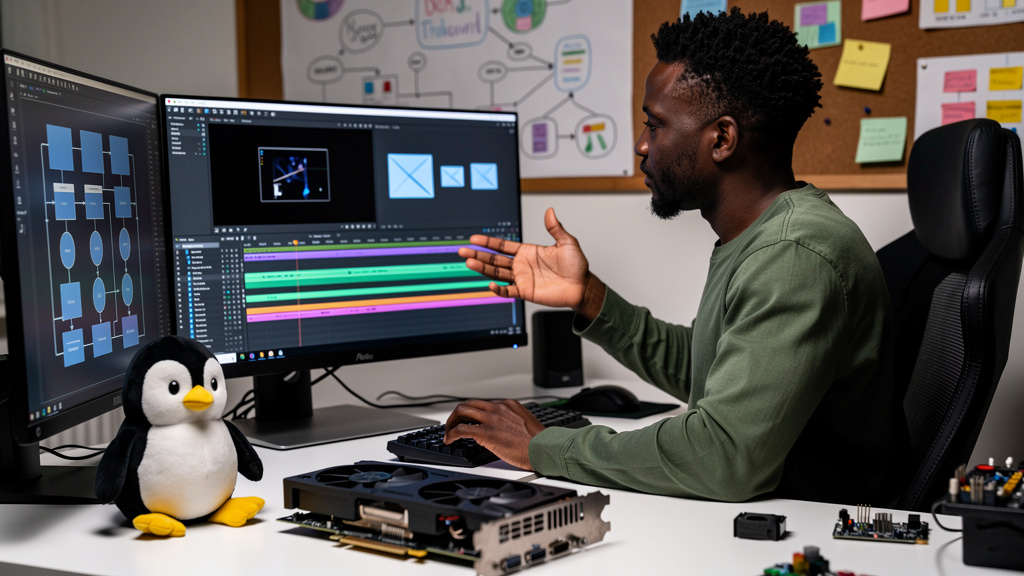 Featured image for Shotcut 26.9 makes H.265 exports on Linux actually use your GPU. Style: topic-grounded-v5-people-first-logo-safe_featured_general_article_workflow.